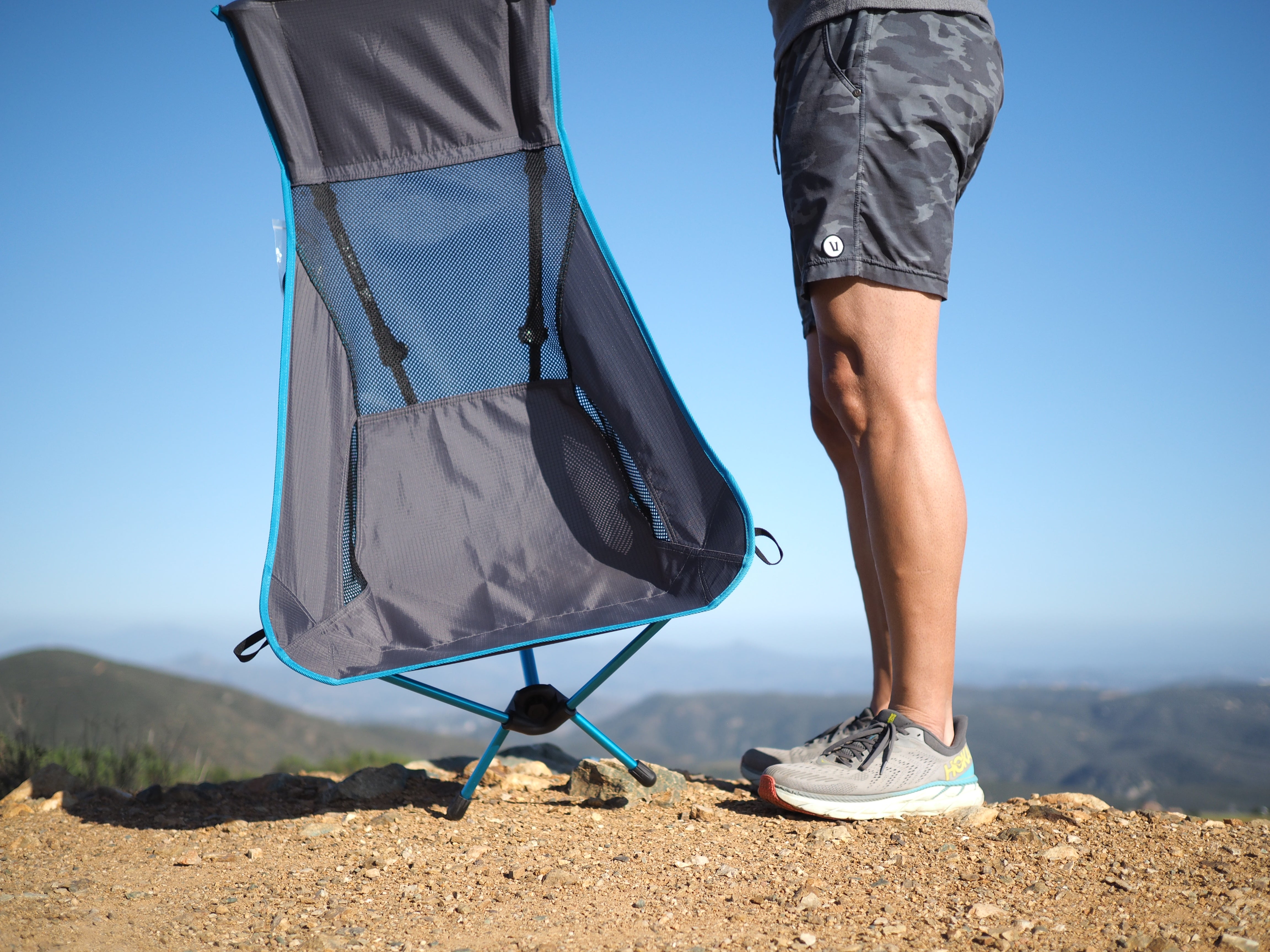 backpack small travel chare Get Out Gear TrekChair V2 Highback Backpacking Chair | 2-in-1 Trekking Pole and Camp Chair System | Extra Large and Wide with Headrest